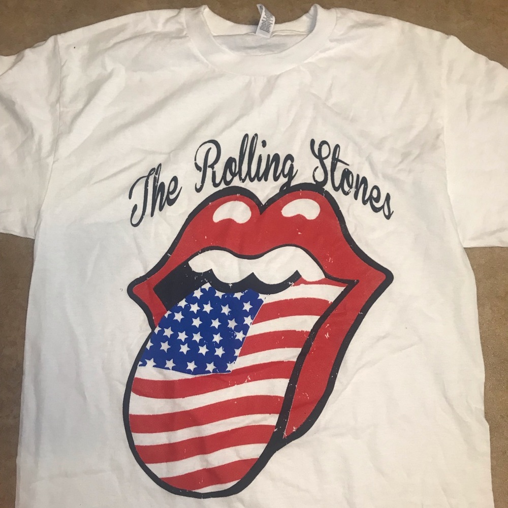Rolling Stones American Flag Tongue Shirt Retro